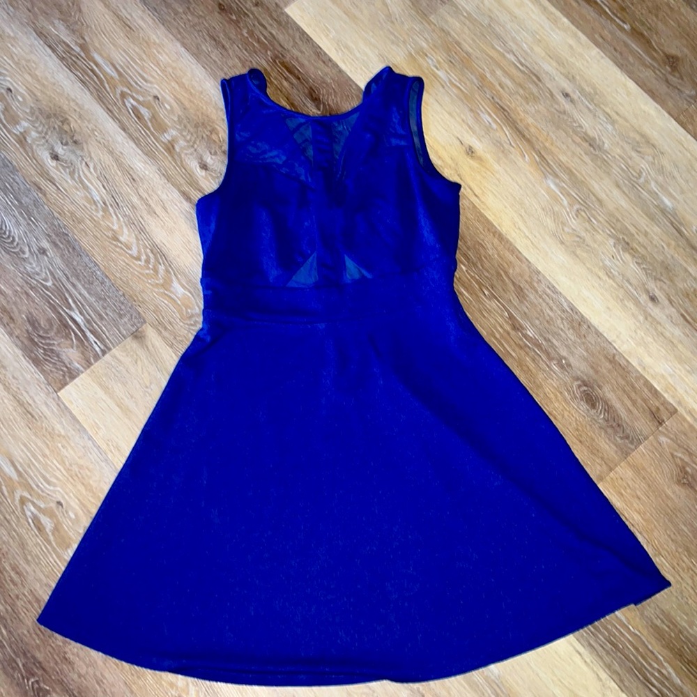 Royal Blue skater dress 👗 with mesh top